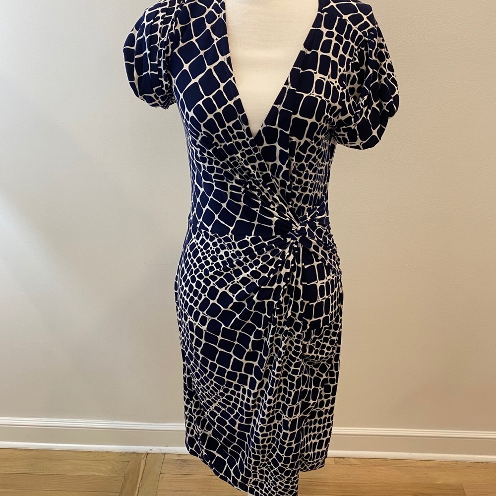 Blue/White Laundry V neck dress
